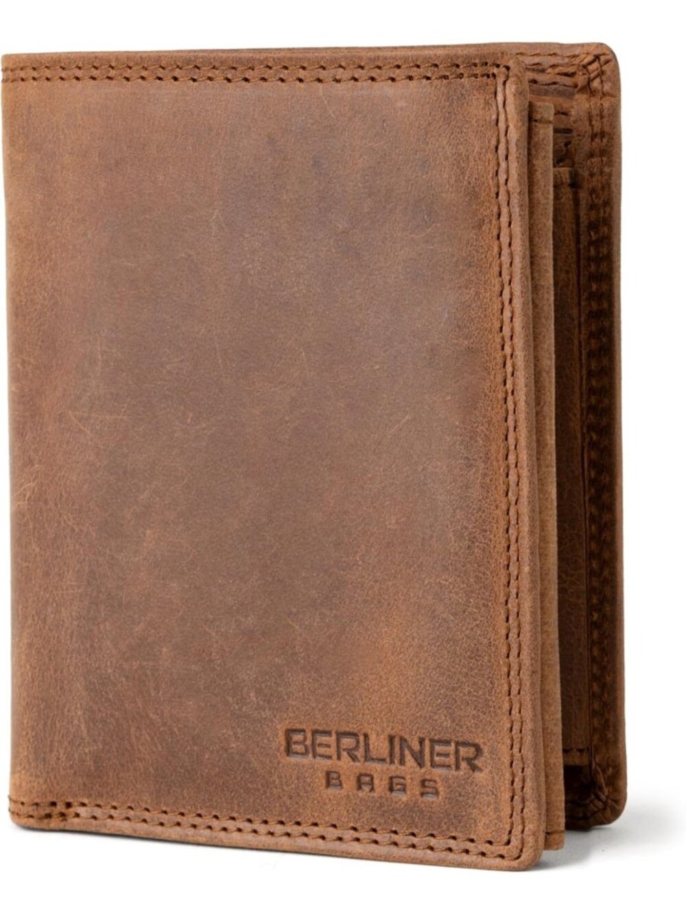 Slim Leather Trifold Wallet for Men, Stylish Brown Wallet with Gift Box, Perfect